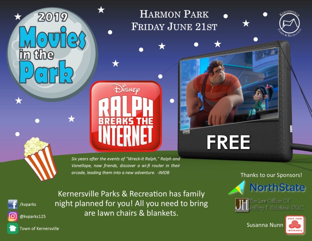 Movie in the Park Ralph Breaks the Town of Kernersville